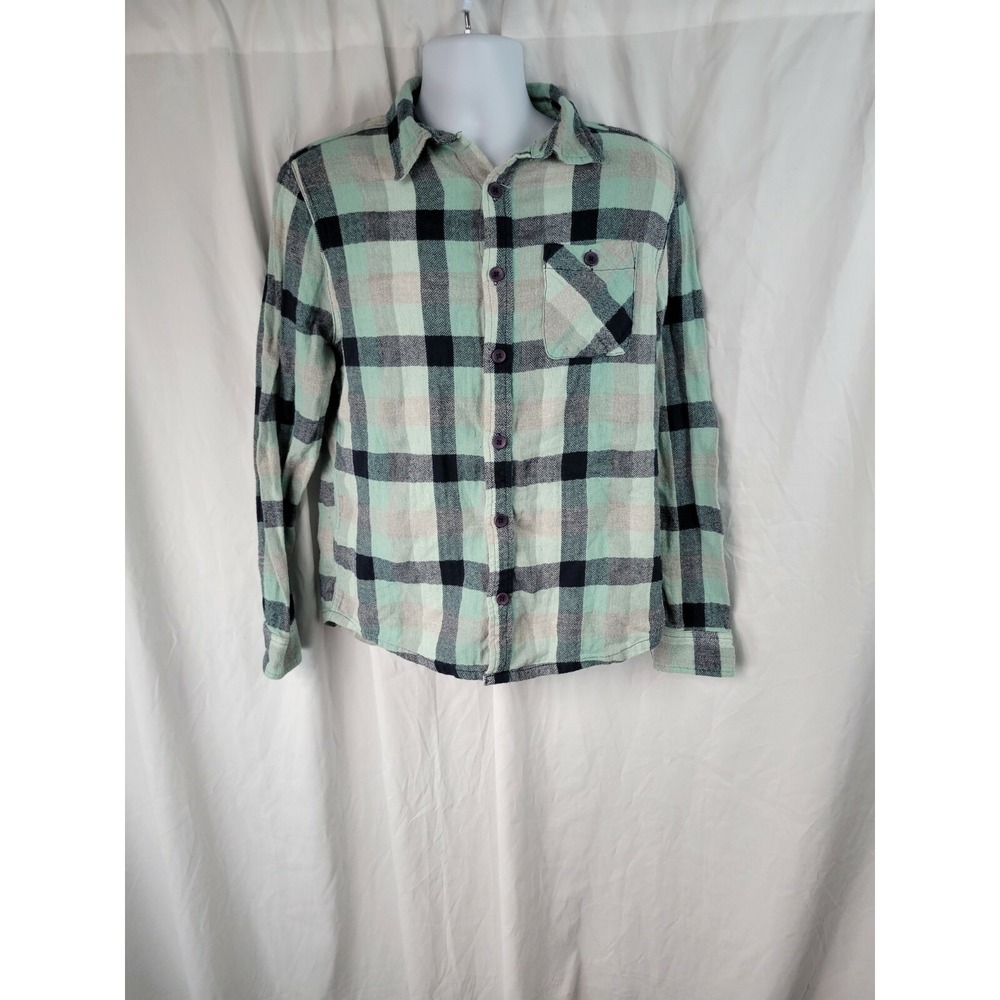 Mens Shirt Sz M Long Sleeve Button Down Multi Color Plaid Brand Industry